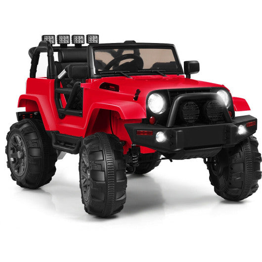 12V Kids Remote Control Riding Truck Car with LED Lights-Red