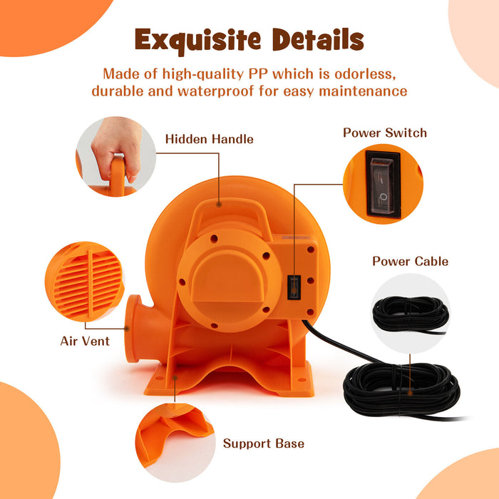 380W Air Blower (0.5HP) for Inflatables with 25 feet Wire and GFCI Plug