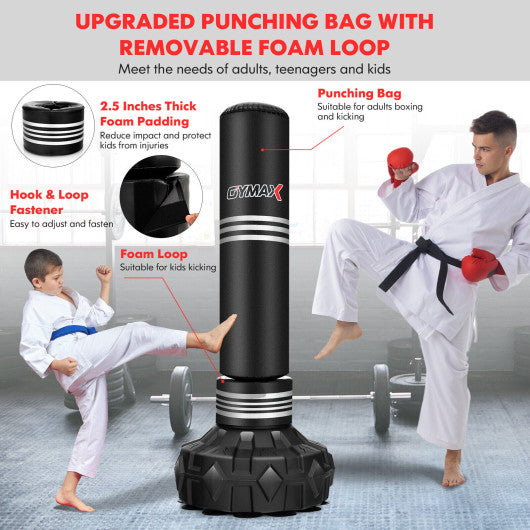 67 Inch Punching Bag with Fillable Suction Cup Base