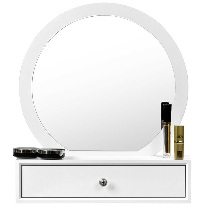 Makeup Dressing Wall Mounted Vanity Mirror with 2 Drawers