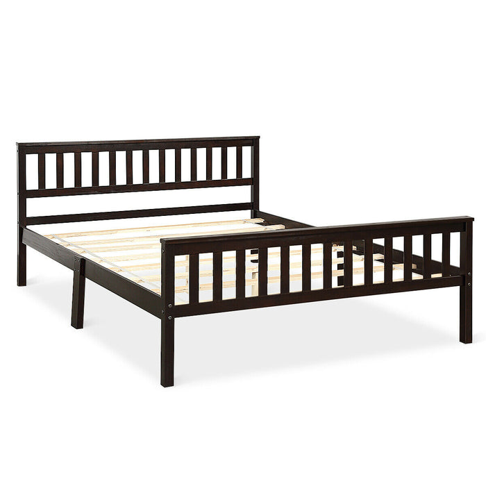 Wood Bed Frame Support Platform with Headboard and Footboard