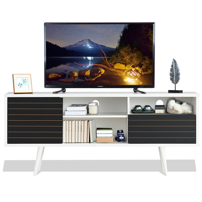 Mid-Century Modern TV Stand for TVs up to 65 Inch with Storage Shelves