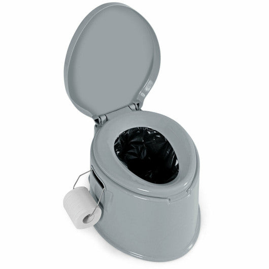 5L Portable Travel Toilet with Paper Holder for Outdoor