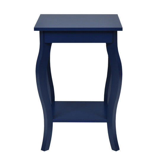 Set of 2 Side Table Sofa Table Night Stand with Shelf-Blue