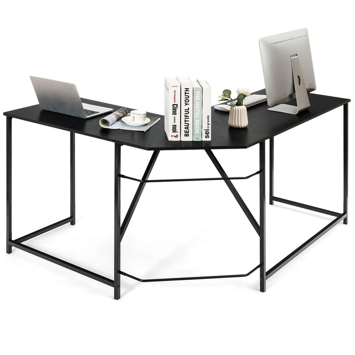 L Shaped Corner Home Office Computer Desk Home-Black