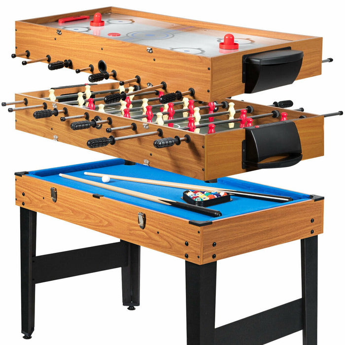 48 Inch 3-In-1 Multi Combo Game Table with Soccer for Game Rooms