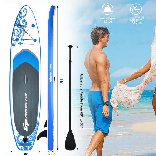 11-Feet Inflatable Paddle Board with Carry Bag