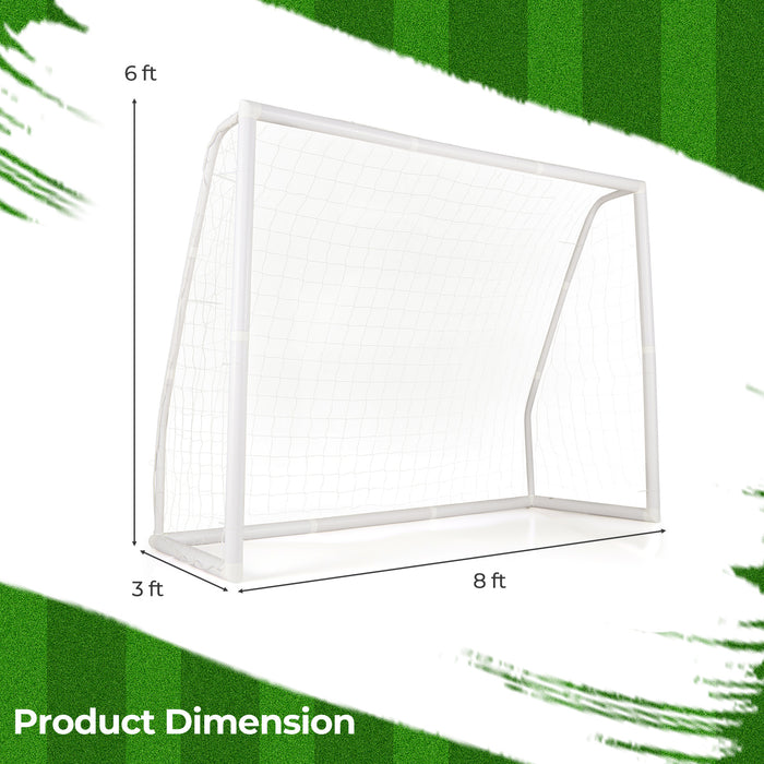 12' x 6'/8' x 6'/6' x 4' Soccer Goal with Ground Stakes and Soccer Cones