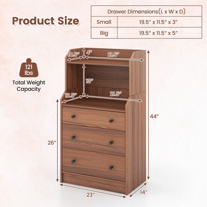 Modern Storage Dresser with Anti-toppling Device-Walnut