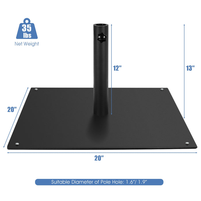 20 Inches Patio Umbrella Base with 4 Adjustable Footpads