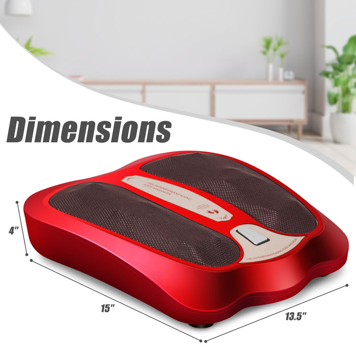 Shiatsu Heated Electric Kneading Foot and Back Massager-Red