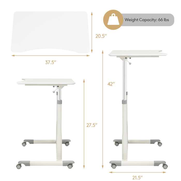 Height Adjustable Computer Desk Sit to Stand Rolling Table