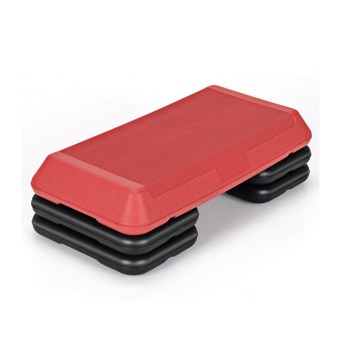 29 Inch Adjustable Workout Fitness Aerobic Stepper Exercise Platform-Red