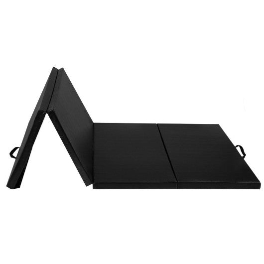 4 Feet x 10 Feet Thick Folding Panel Gymnastics Mat-Black