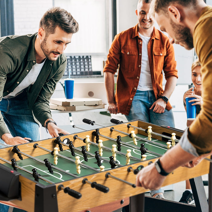 48 Inch Competition Sized Home Recreation Wooden Foosball Table-Brown