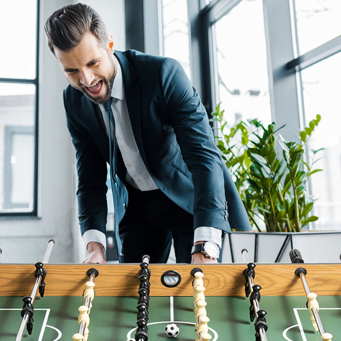 48 Inch Competition Sized Home Recreation Wooden Foosball Table-Brown