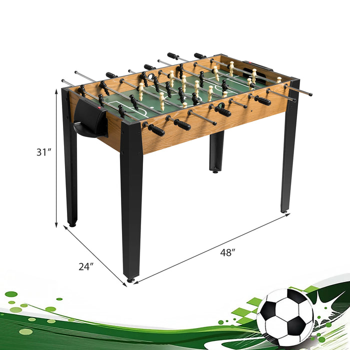 48 Inch Competition Sized Home Recreation Wooden Foosball Table-Brown