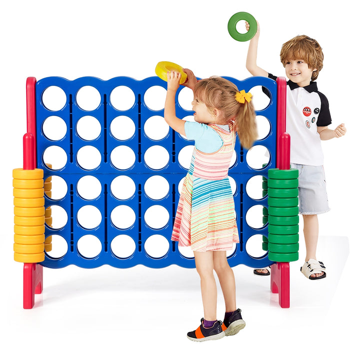 Jumbo 4-to-Score Giant Game Set with 42 Jumbo Rings and Quick-Release Slider-Red