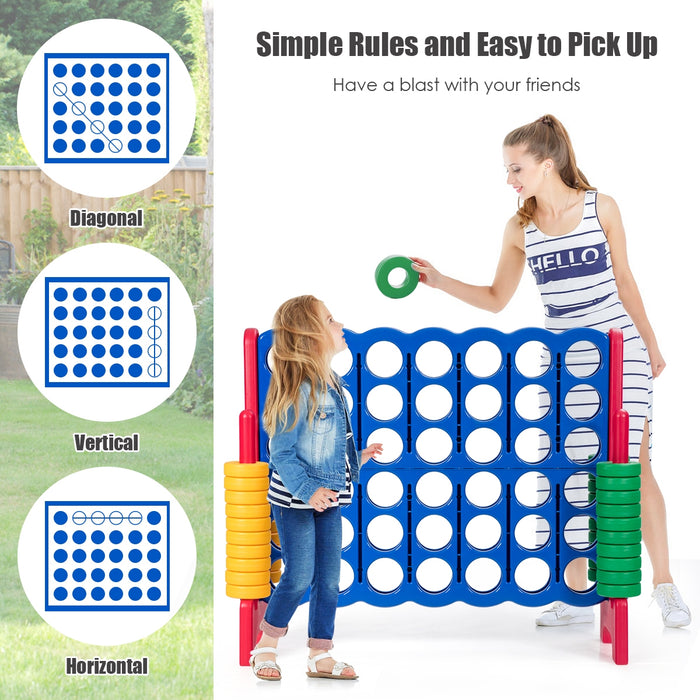 Jumbo 4-to-Score Giant Game Set with 42 Jumbo Rings and Quick-Release Slider-Red