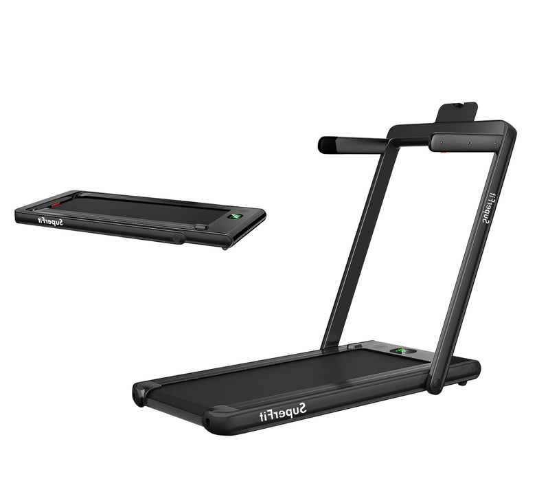 2.25HP 2 in 1 Folding Treadmill with APP Speaker Remote Control-Black