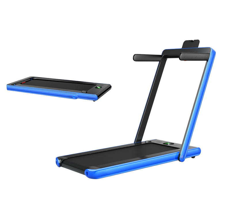 2.25HP 2 in 1 Folding Treadmill with APP Speaker Remote Control-Navy