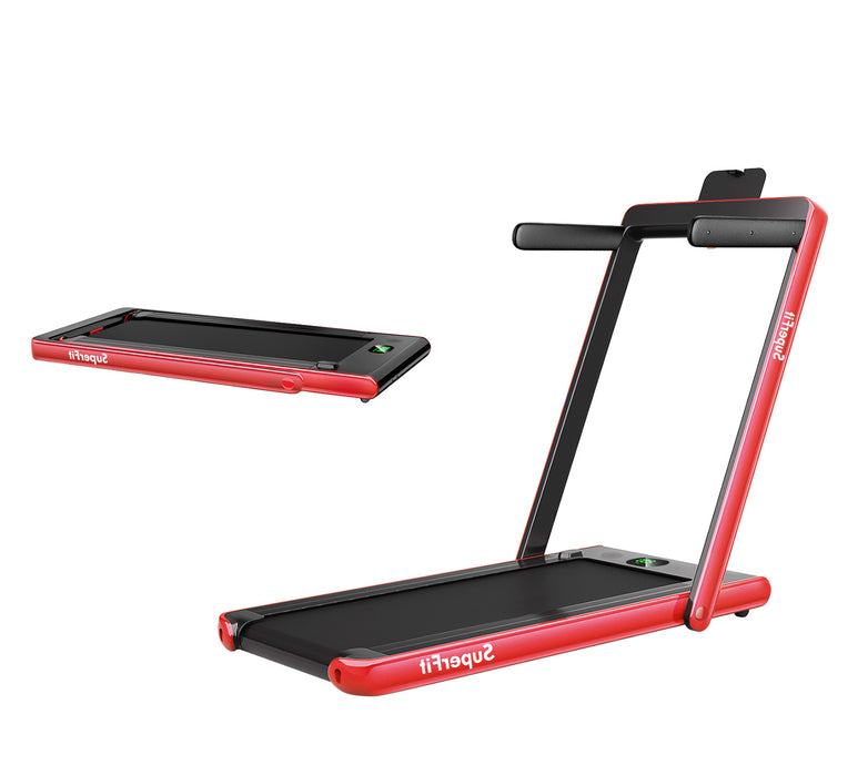 2.25HP 2 in 1 Folding Treadmill with APP Speaker Remote Control-Red