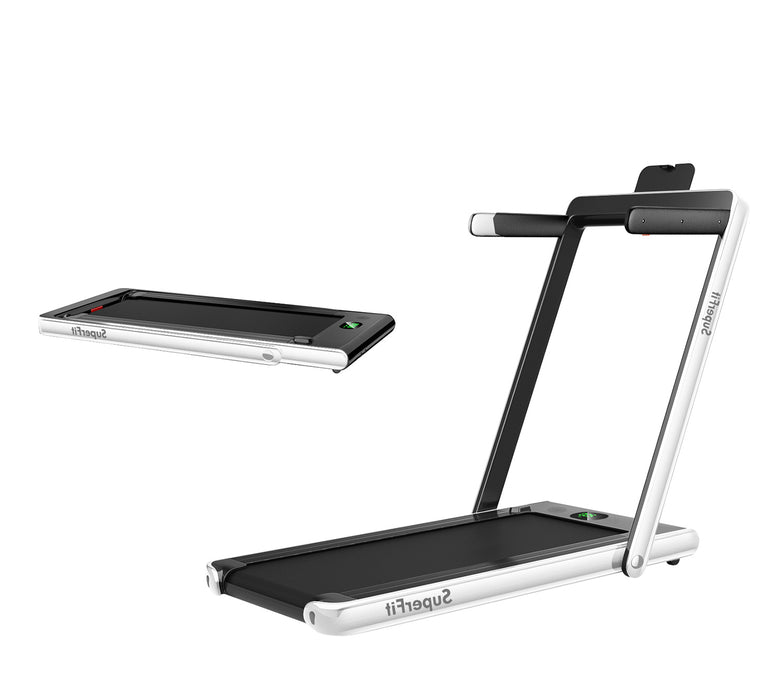 2.25HP 2 in 1 Folding Treadmill with APP Speaker Remote Control-White