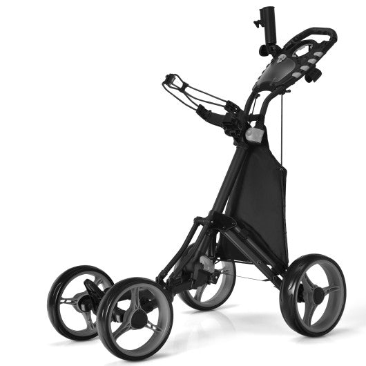 Golf Push Pull Cart with Foot Brake-Gray