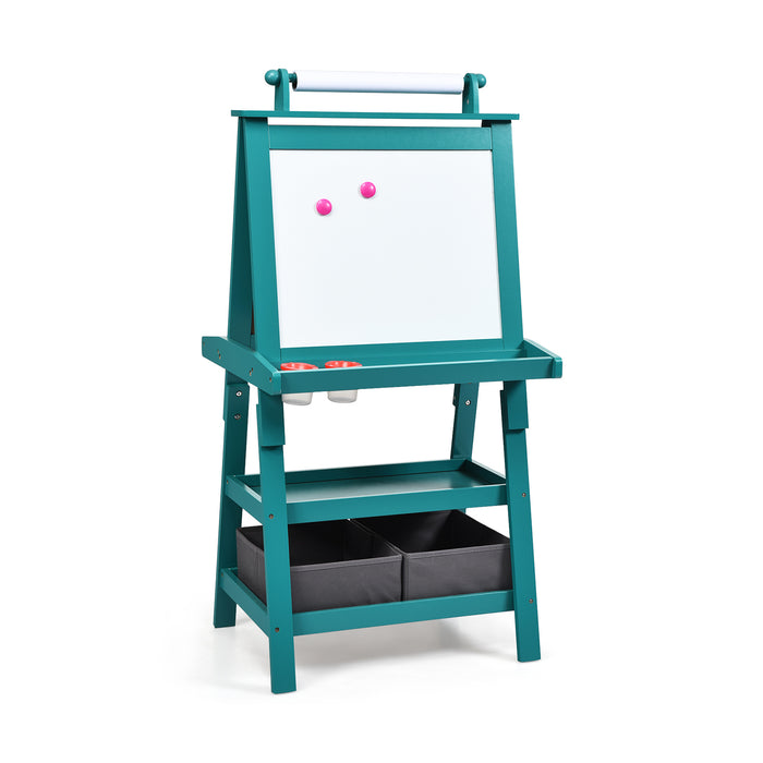 3 in 1 Double-Sided Storage Art Easel-Green