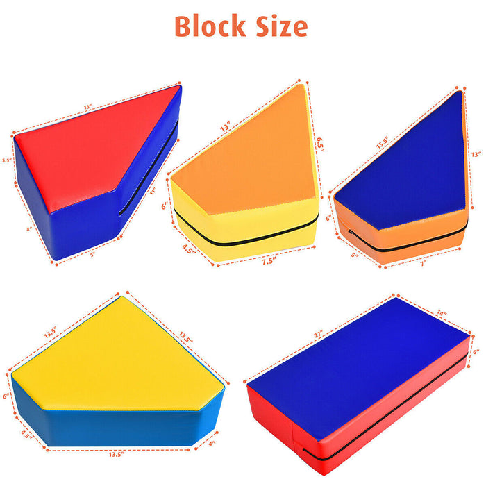 8 Pieces 4-in-1 Crawl Climb Foam Shapes Toddler Kids Playset