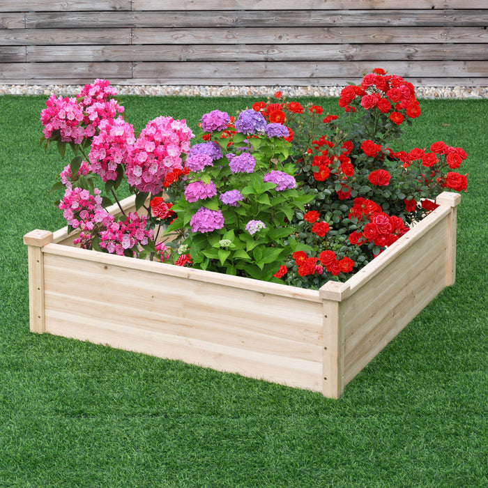 Wooden Square Garden Vegetable Flower Bed