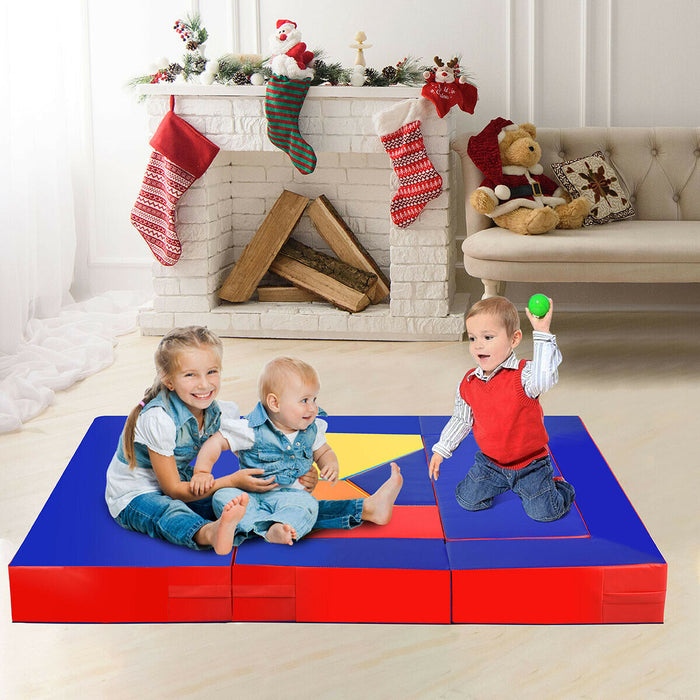 8 Pieces 4-in-1 Crawl Climb Foam Shapes Toddler Kids Playset