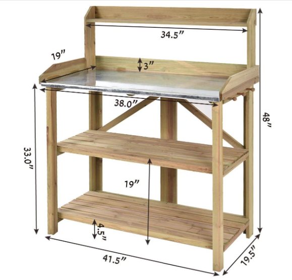 Garden Wooden Plant Bench Work Station