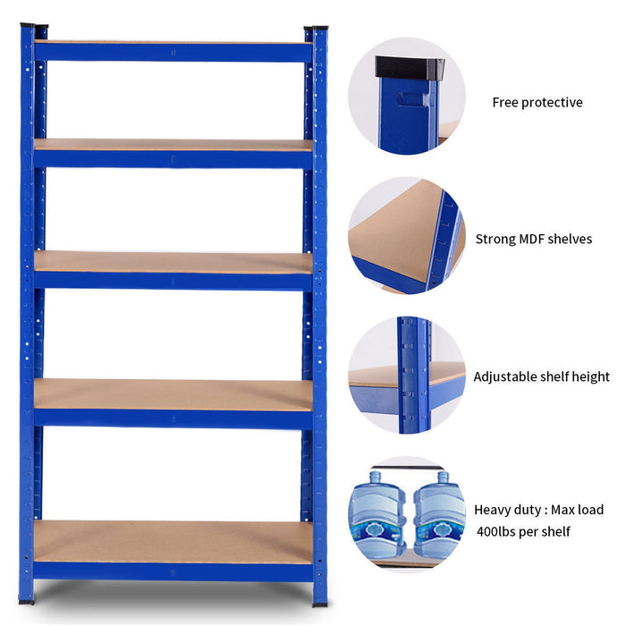 29.5 x 59 Inch Adjustable 5-layer 2000 lbs Capacity Tool Shelf-Blue