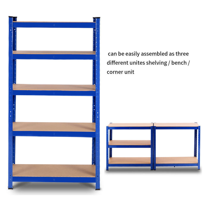 29.5 x 59 Inch Adjustable 5-layer 2000 lbs Capacity Tool Shelf-Blue