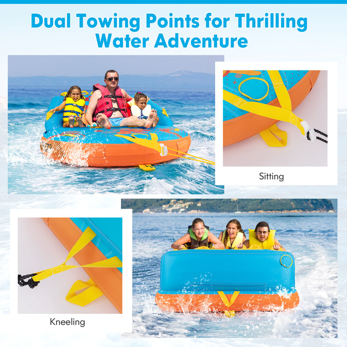 Towable Tube for Boating 3 Riders Water Sport Towables Sofa Pull Tube with Nylon Cover