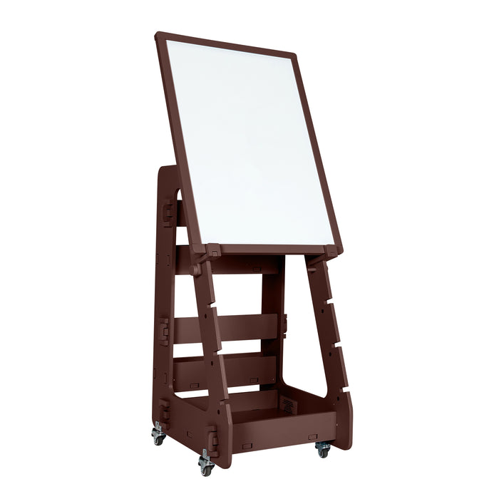 Multifunctional Kids' Standing Art Easel with Dry-Erase Board -Coffee