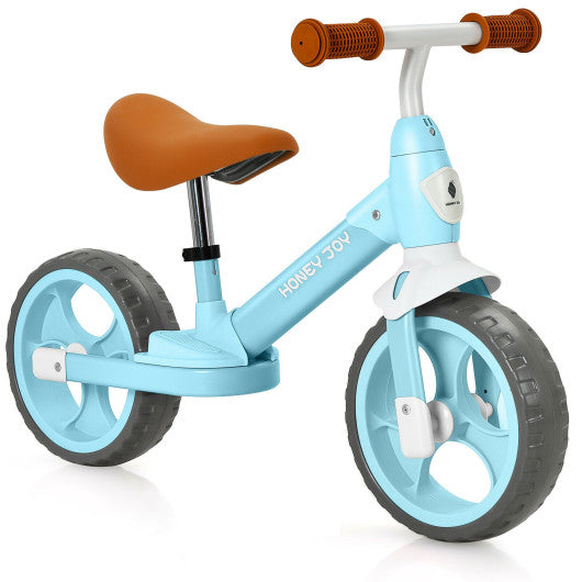 Kids Balance Training Bicycle with Adjustable Handlebar and Seat-Blue