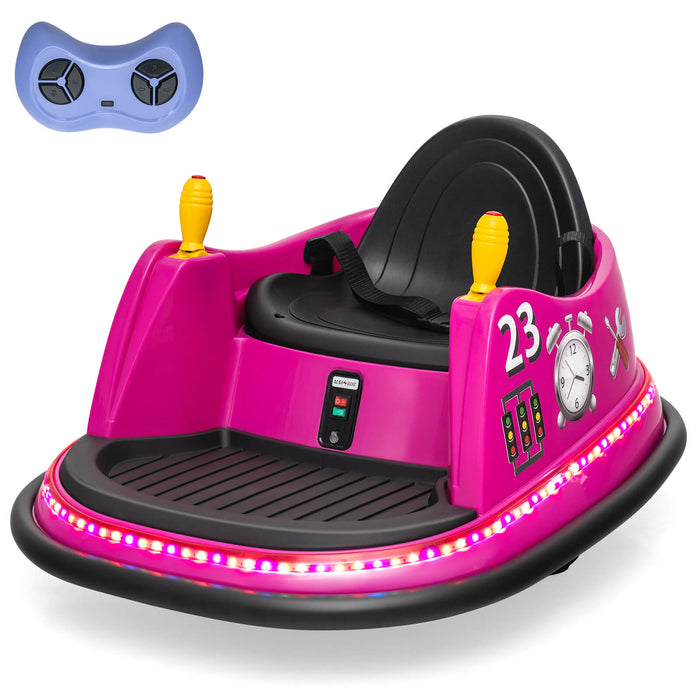 6V Battery Powered Kids Ride On Bumper Car with Remote Control-Pink