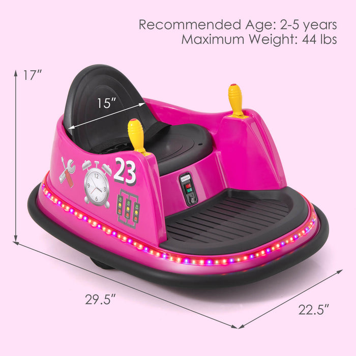 6V Battery Powered Kids Ride On Bumper Car with Remote Control-Pink