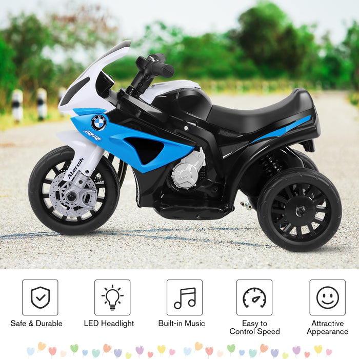 6V Kids 3 Wheels Riding BMW Licensed Electric Motorcycle-Blue