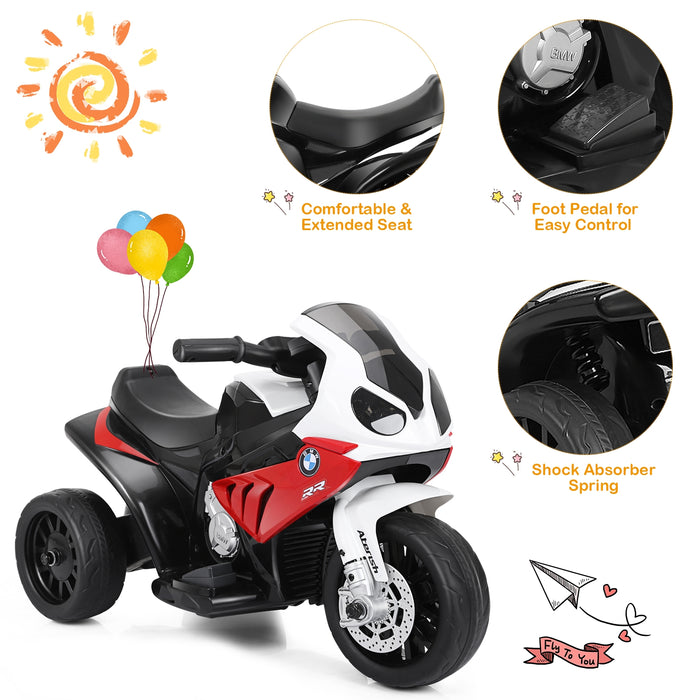 6V Kids 3 Wheels Riding BMW Licensed Electric Motorcycle-Red