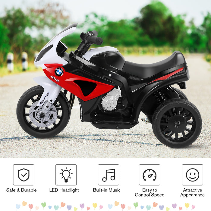 6V Kids 3 Wheels Riding BMW Licensed Electric Motorcycle-Red