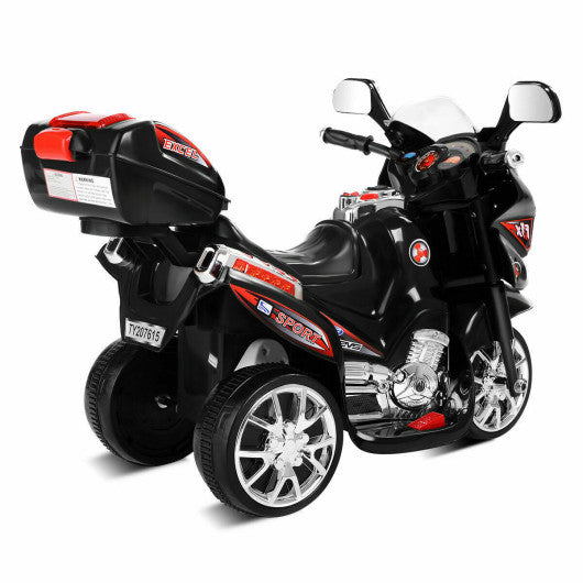 3 Wheel Kids 6V Battery Powered Electric Toy Motorcycle-Black