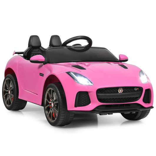 12V Jaguar F-Type SVR Licensed Kids Ride On Car-Pink