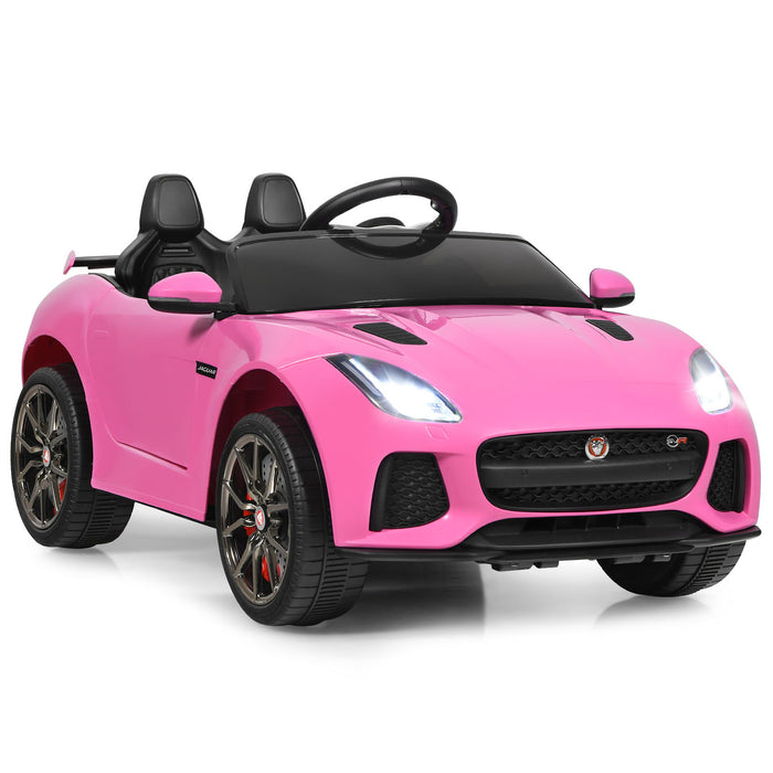 12V Jaguar F-Type SVR Licensed Kids Ride On Car-Pink