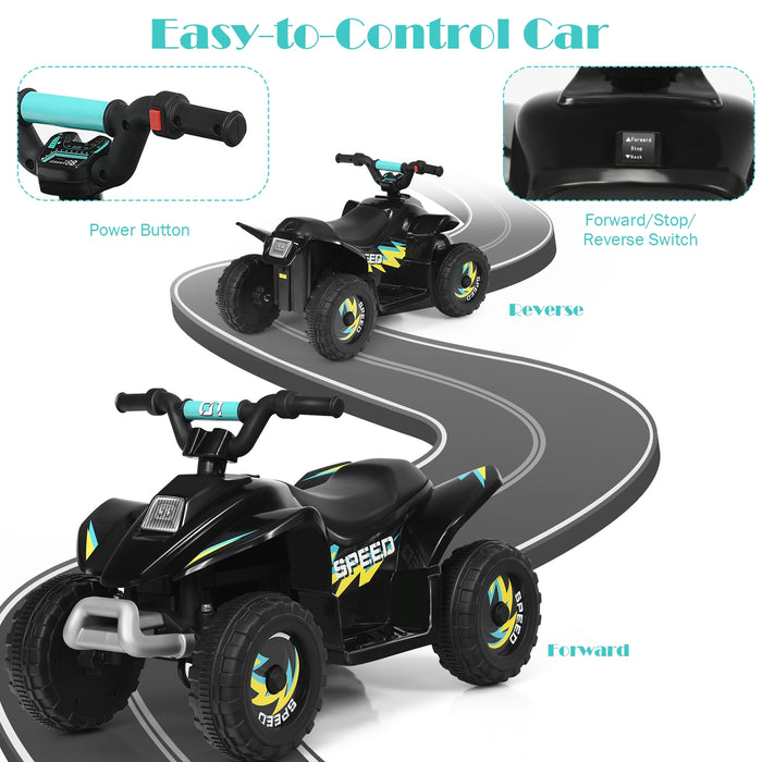 6V Kids Electric ATV 4 Wheels Ride-On Toy -Black