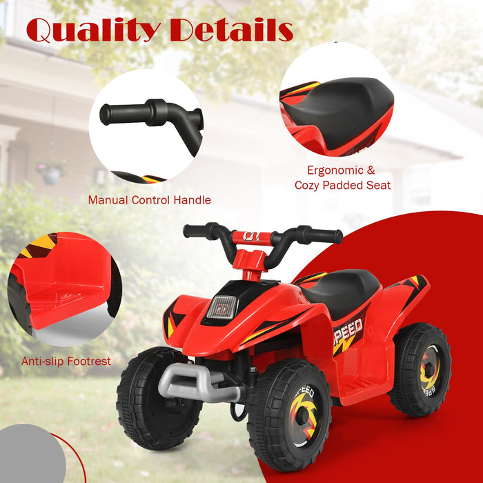 6V Kids Electric ATV 4 Wheels Ride-On Toy-Red