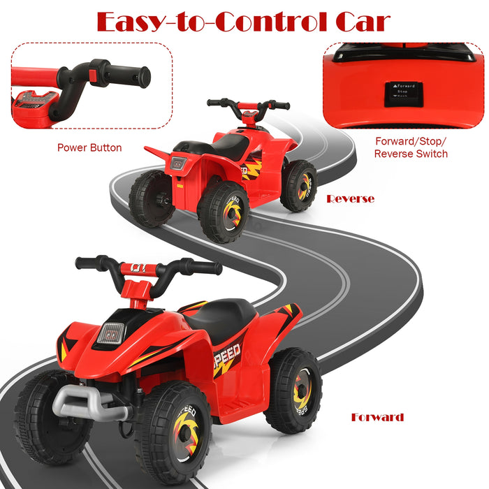 6V Kids Electric ATV 4 Wheels Ride-On Toy-Red