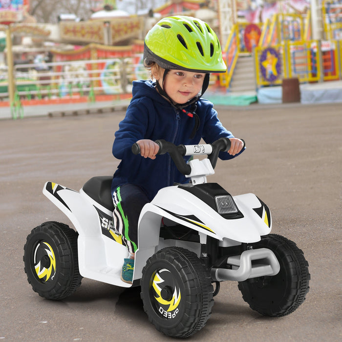 6V Kids Electric ATV 4 Wheels Ride-On Toy-White